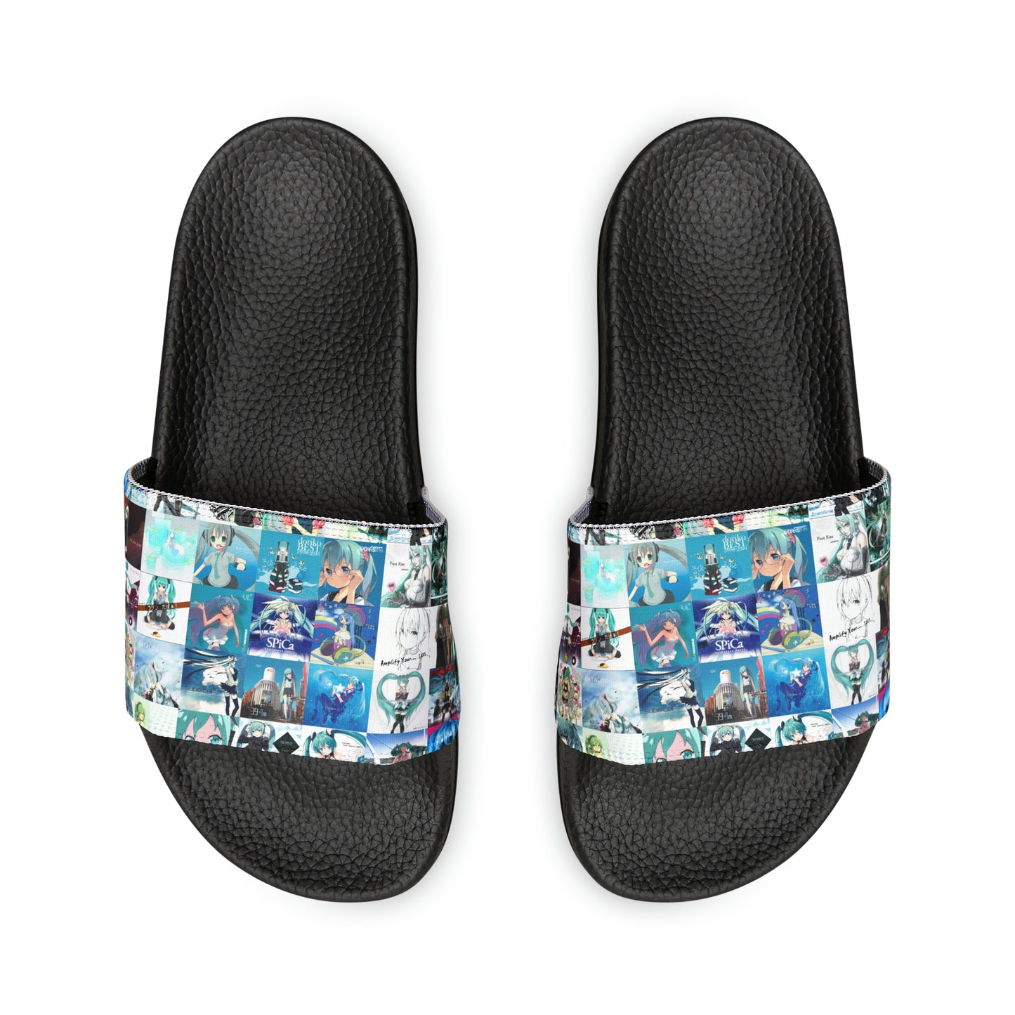 Hatsune Miku Album Cover Collage Youth Slide Sandals