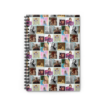 Taylor Swift Album Art Collage Pattern Ruled Line Spiral Notebook