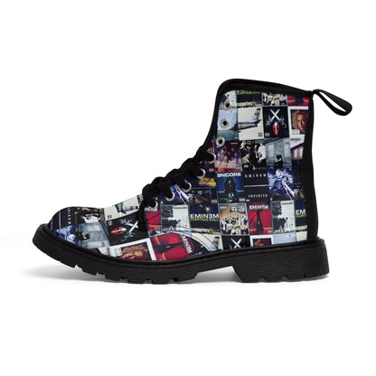 Eminem Album Art Cover Collage Women's Canvas Boots