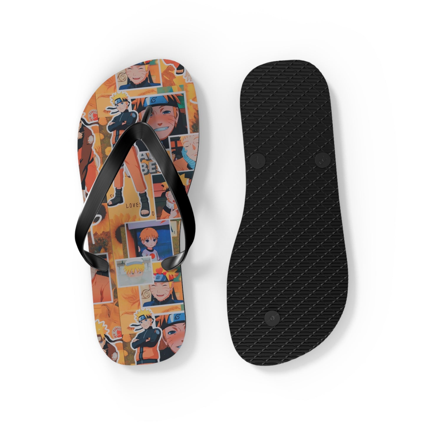 Naruto Uzumaki Sunflower Blaze Collage Flip Flops