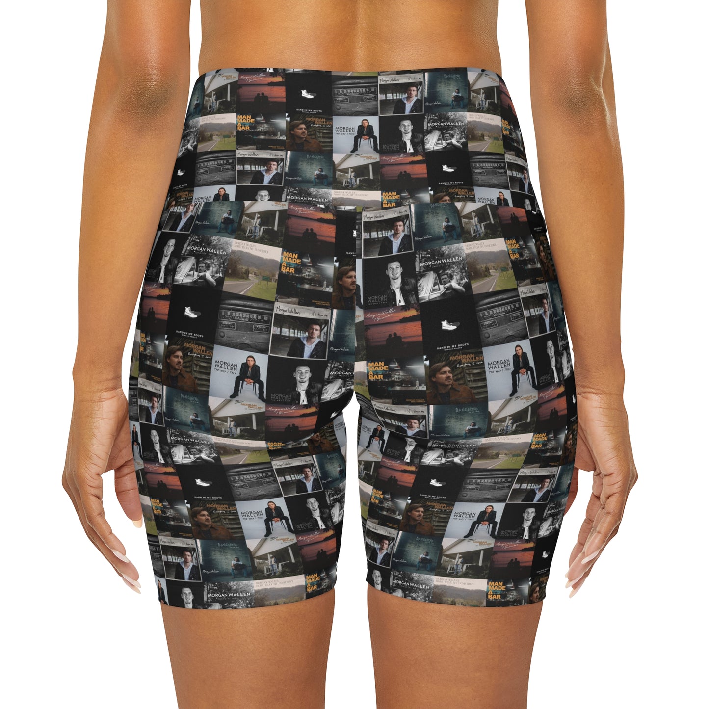 Morgan Wallen Album Cover Collage High Waisted Yoga Shorts