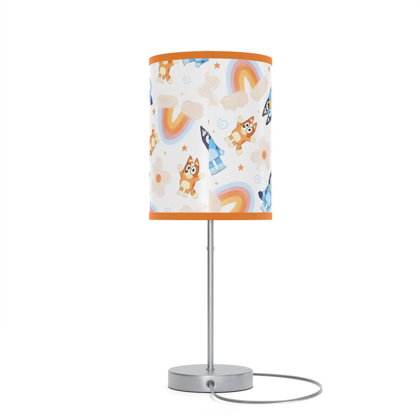 Bluey Rainbows & Flowers Pattern Lamp on a Stand