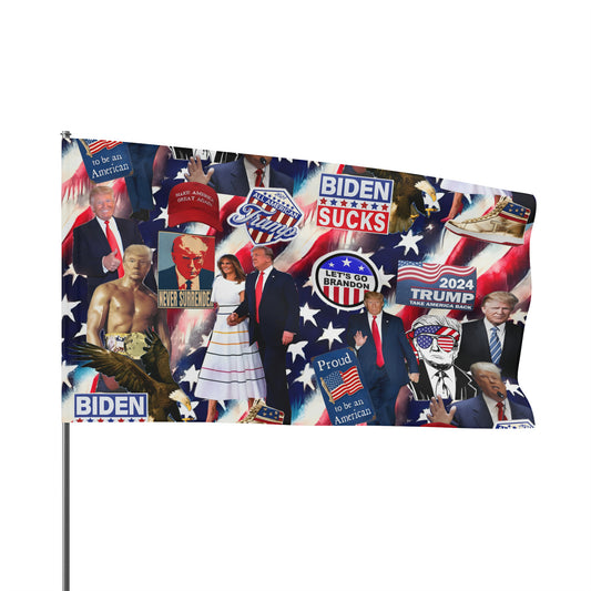 Donald Trump 2024 MAGA Montage Flag