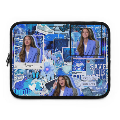 Olivia Rodrigo Blue Aesthetic Collage Laptop Sleeve