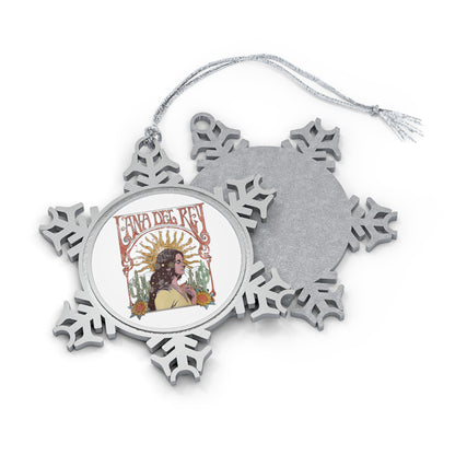 Lana Del Rey Vintage Artwork Pewter Snowflake Ornament