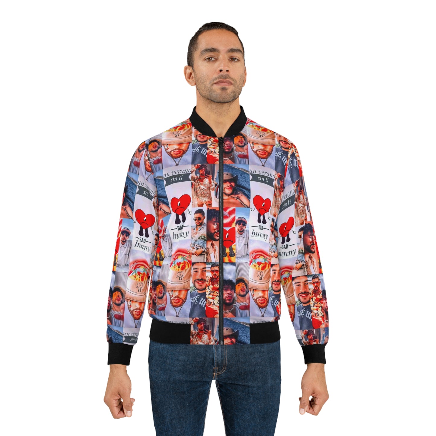 Bad Bunny Un Verano Sin Ti Photo Collage Men's Bomber Jacket