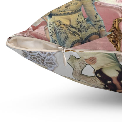 Lana Del Rey Victorian Collage Spun Polyester Square Pillow