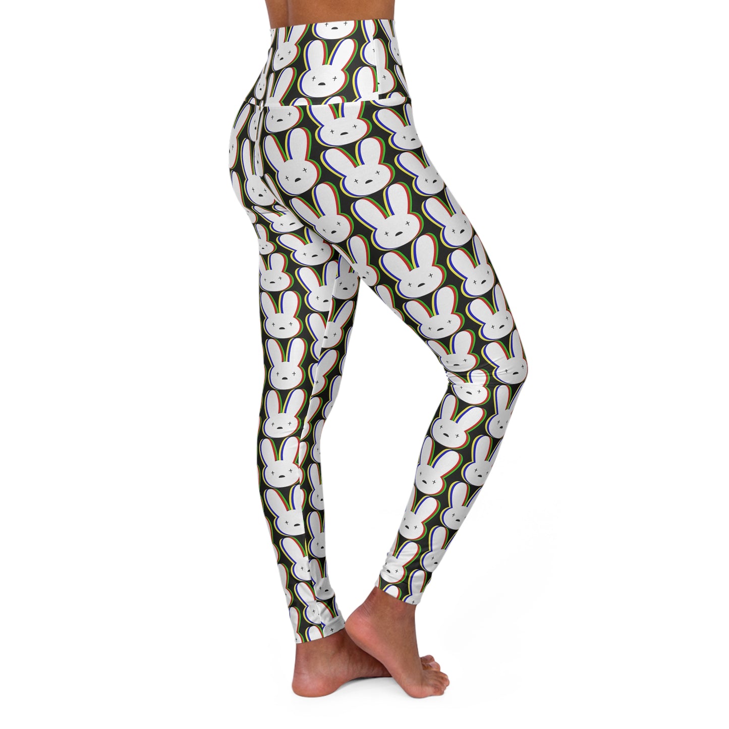 Bad Bunny Logo Pattern High Waisted Yoga Leggings