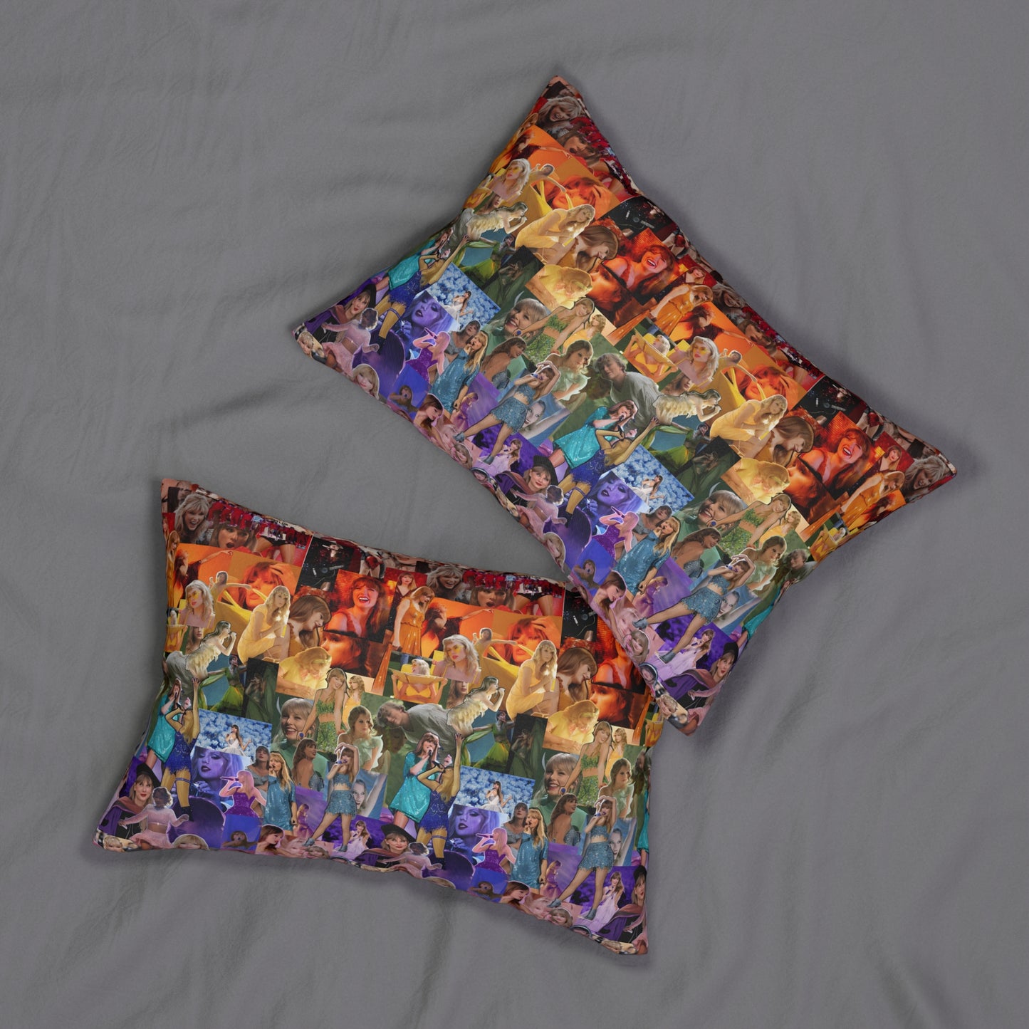 Taylor Swift Rainbow Photo Collage Spun Polyester Lumbar Pillow