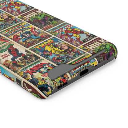 Marvel Comic Book Cover Collage Phone Case With Card Holder