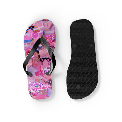 Ariana Grande Purple Vibes Collage Flip Flops