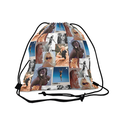 Miley Cyrus Flowers Photo Collage Outdoor Drawstring Bag