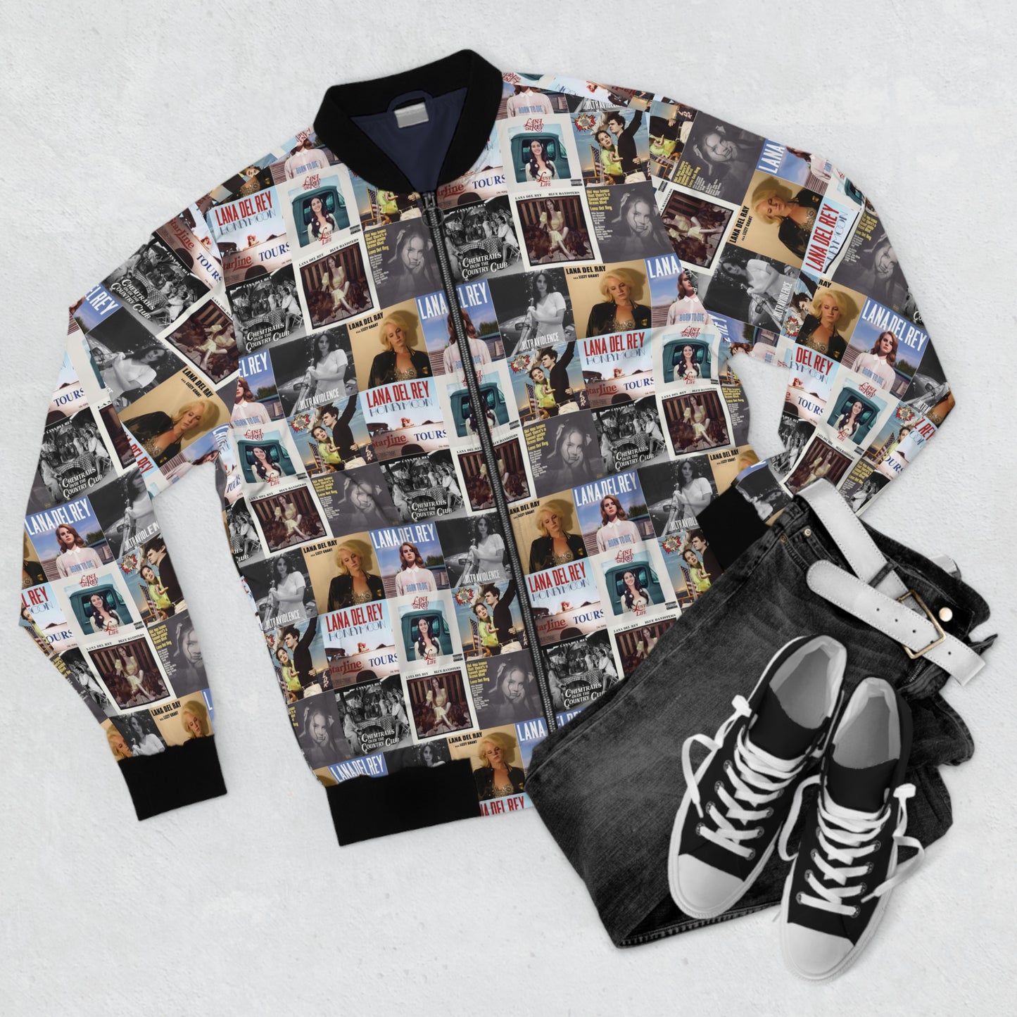 Lana Del Rey Album Cover Collage Men's Bomber Jacket