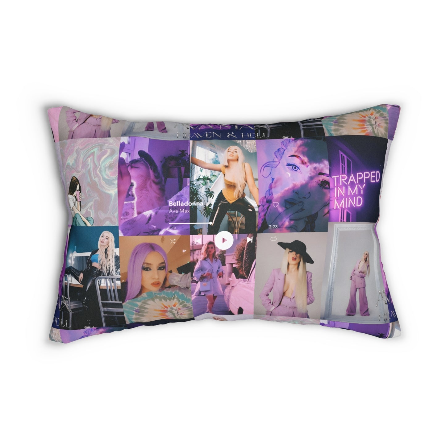 Ava Max Belladonna Photo Collage Spun Polyester Lumbar Pillow