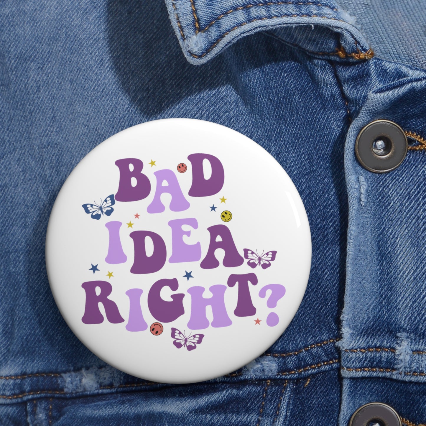 Olivia Rodrigo Bad Idea Right? Round Pin