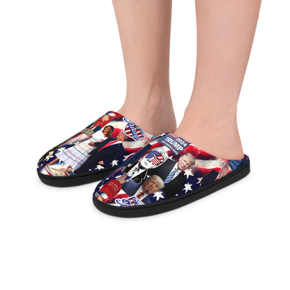 Donald Trump 2024 MAGA Montage Women's Indoor Slippers