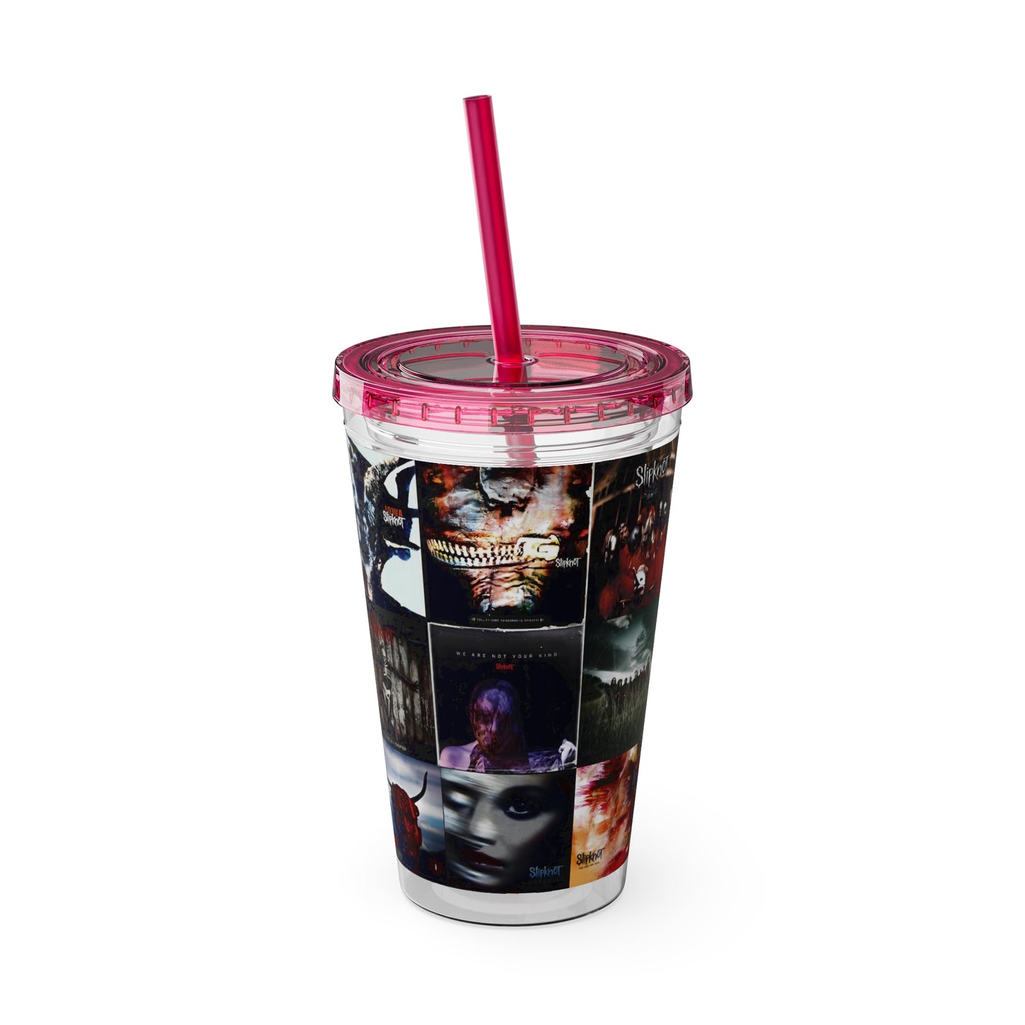 Slipknot Album Art Collage Sunsplash Tumbler with Straw