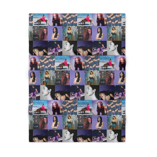 Olivia Rodrigo Album Cover Art Collage Soft Fleece Baby Blanket