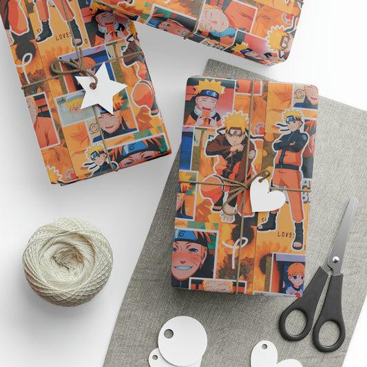 Naruto Uzumaki Sunflower Blaze Collage Gift Wrapping Paper