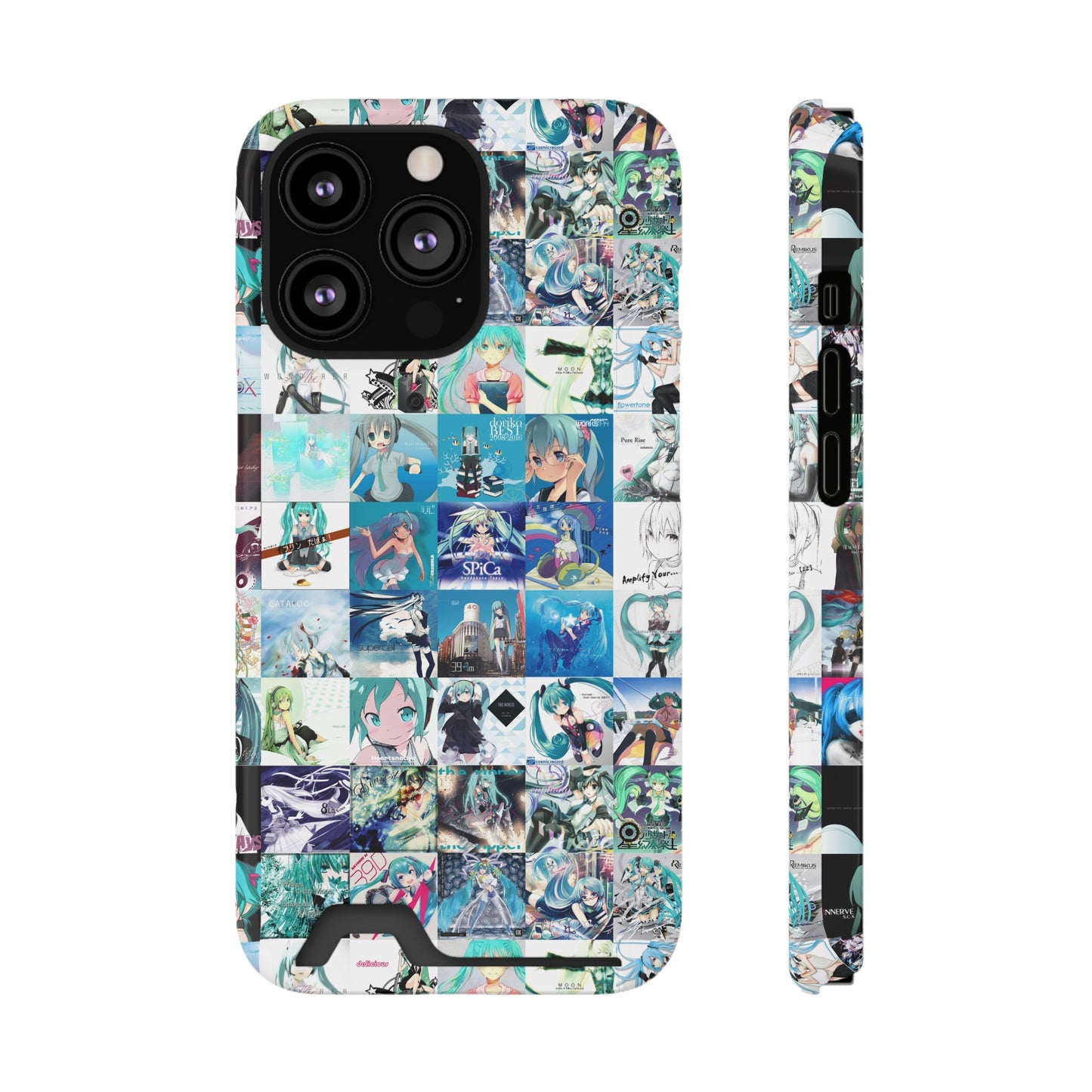 Hatsune Miku Album Cover Collage Phone Case With Card Holder