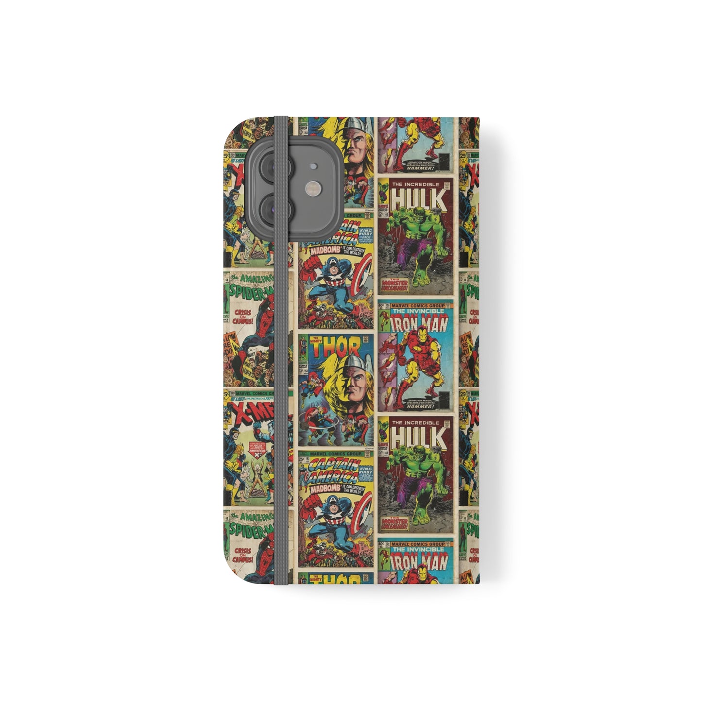 Marvel Comic Book Cover Collage Phone Flip Case