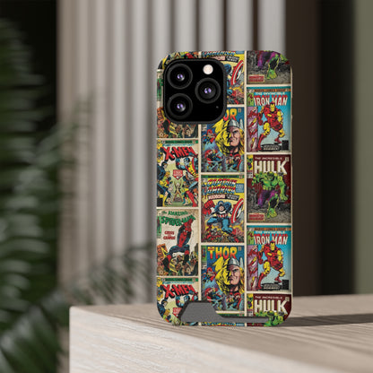 Marvel Comic Book Cover Collage Phone Case With Card Holder