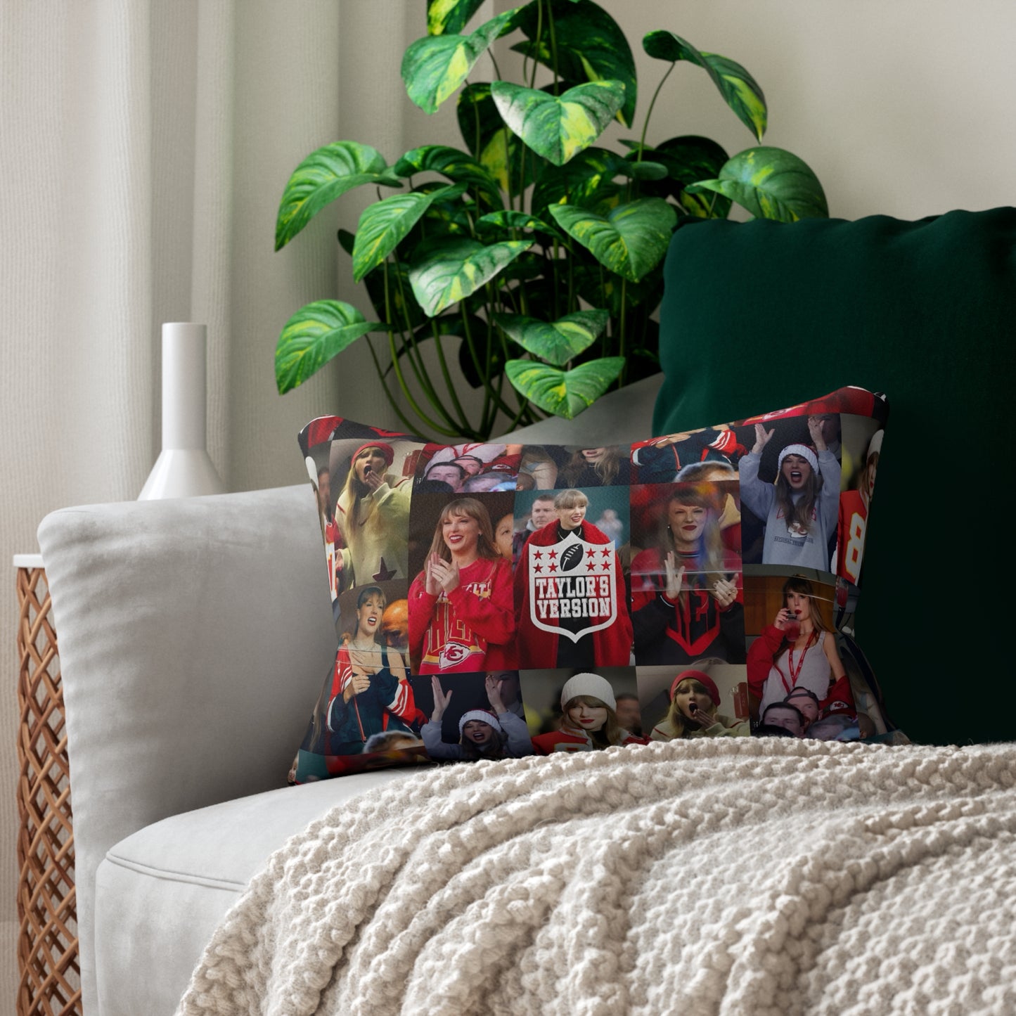 Taylor Swift Chiefs Fan Taylor's Version Spun Polyester Lumbar Pillow