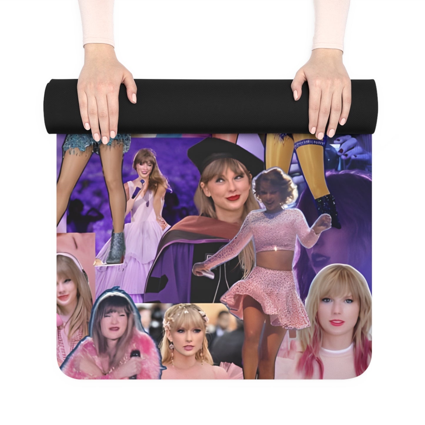 Taylor Swift Rainbow Photo Collage Rubber Yoga Mat