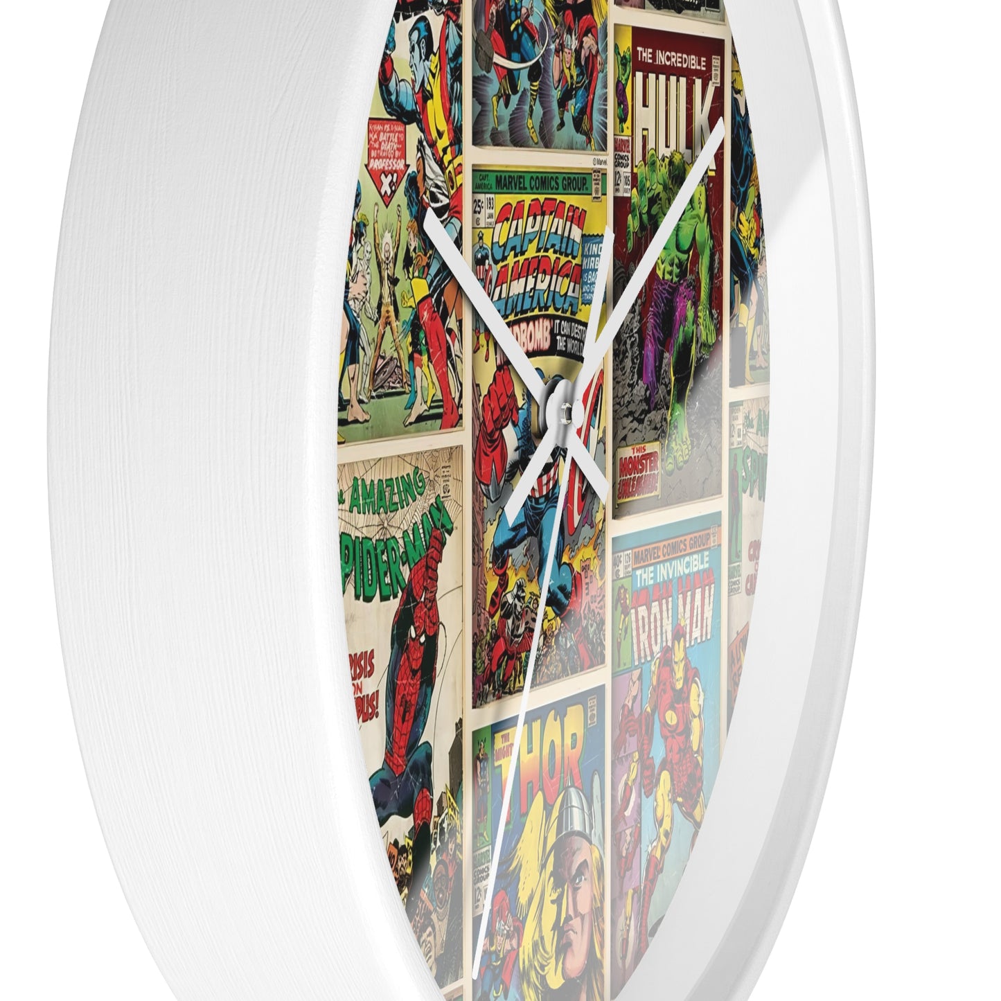 Marvel Comic Book Cover Collage Round Wall Clock