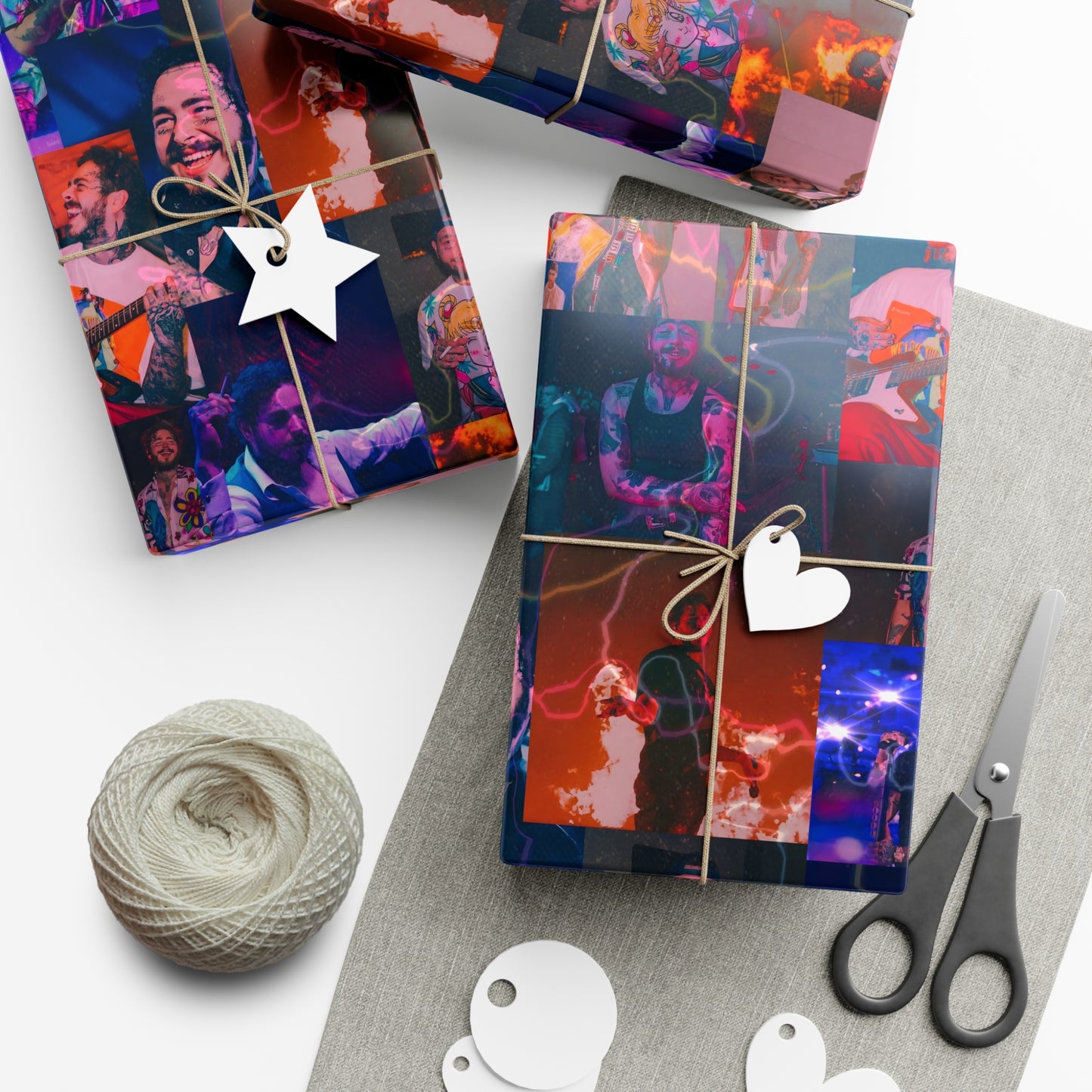 Post Malone Lightning Photo Collage Gift Wrap Paper