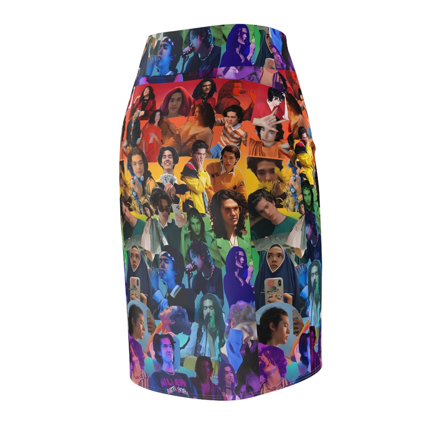 Conan Grey Rainbow Photo Collage Women's Pencil Skirt