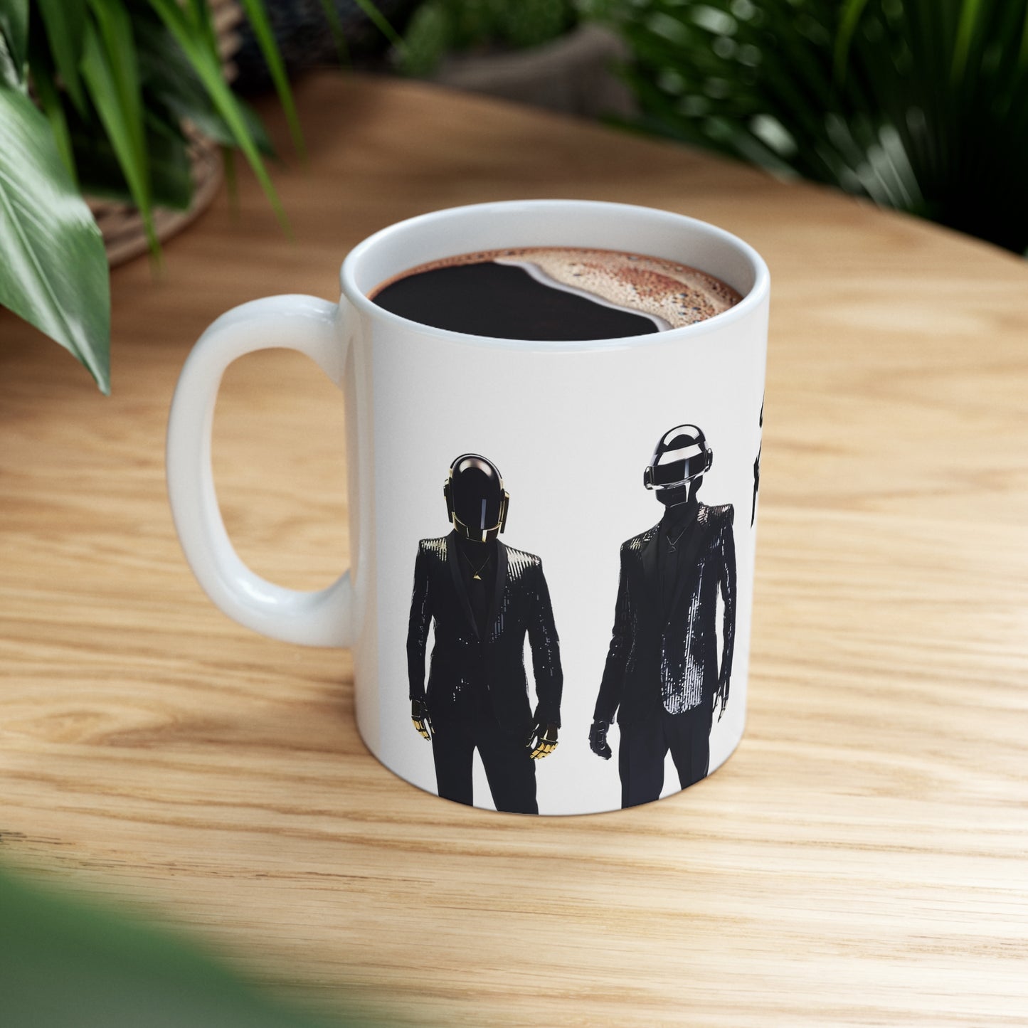 Daft Punk In Black Suits White Ceramic Mug