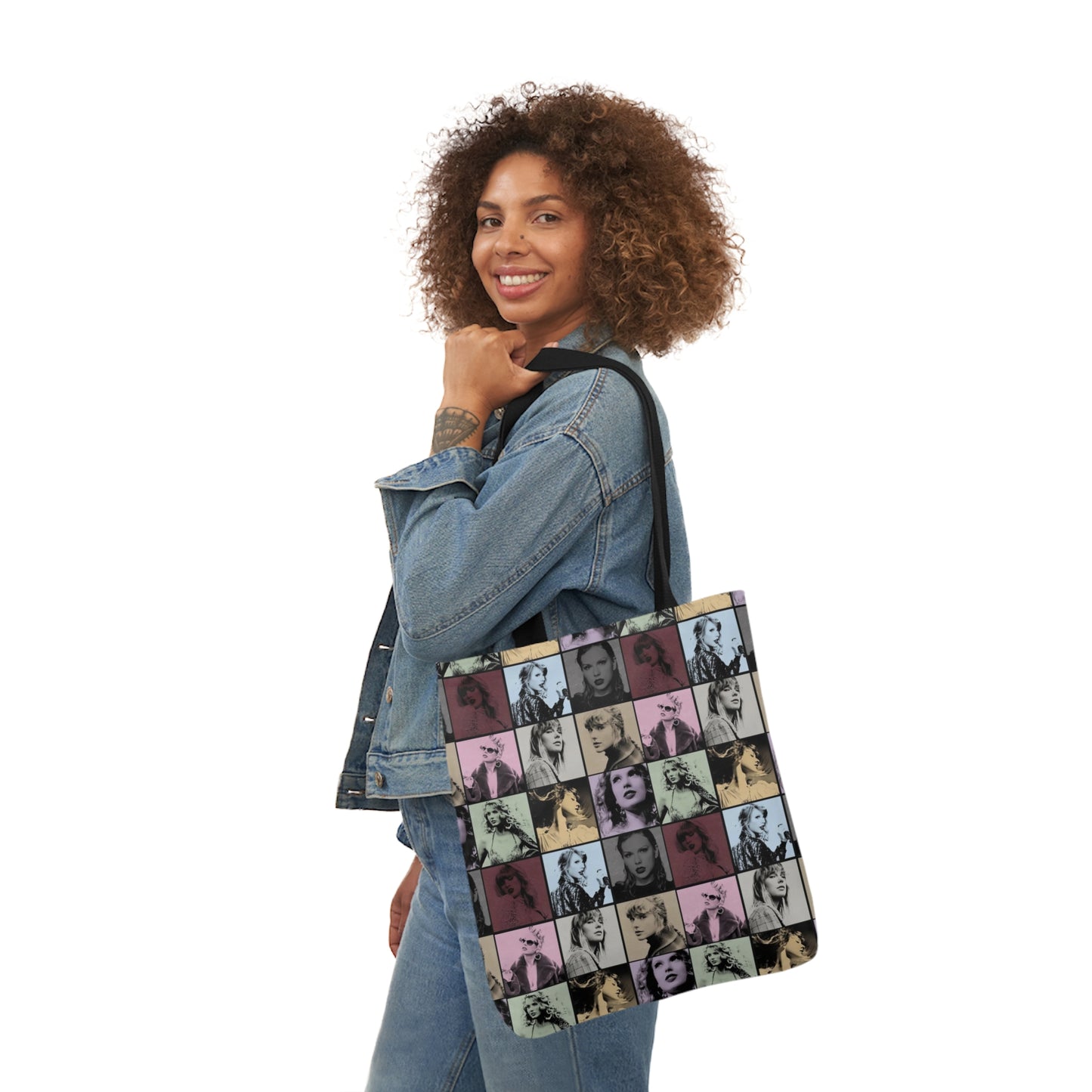 Taylor Swift Eras Collage Polyester Canvas Tote Bag