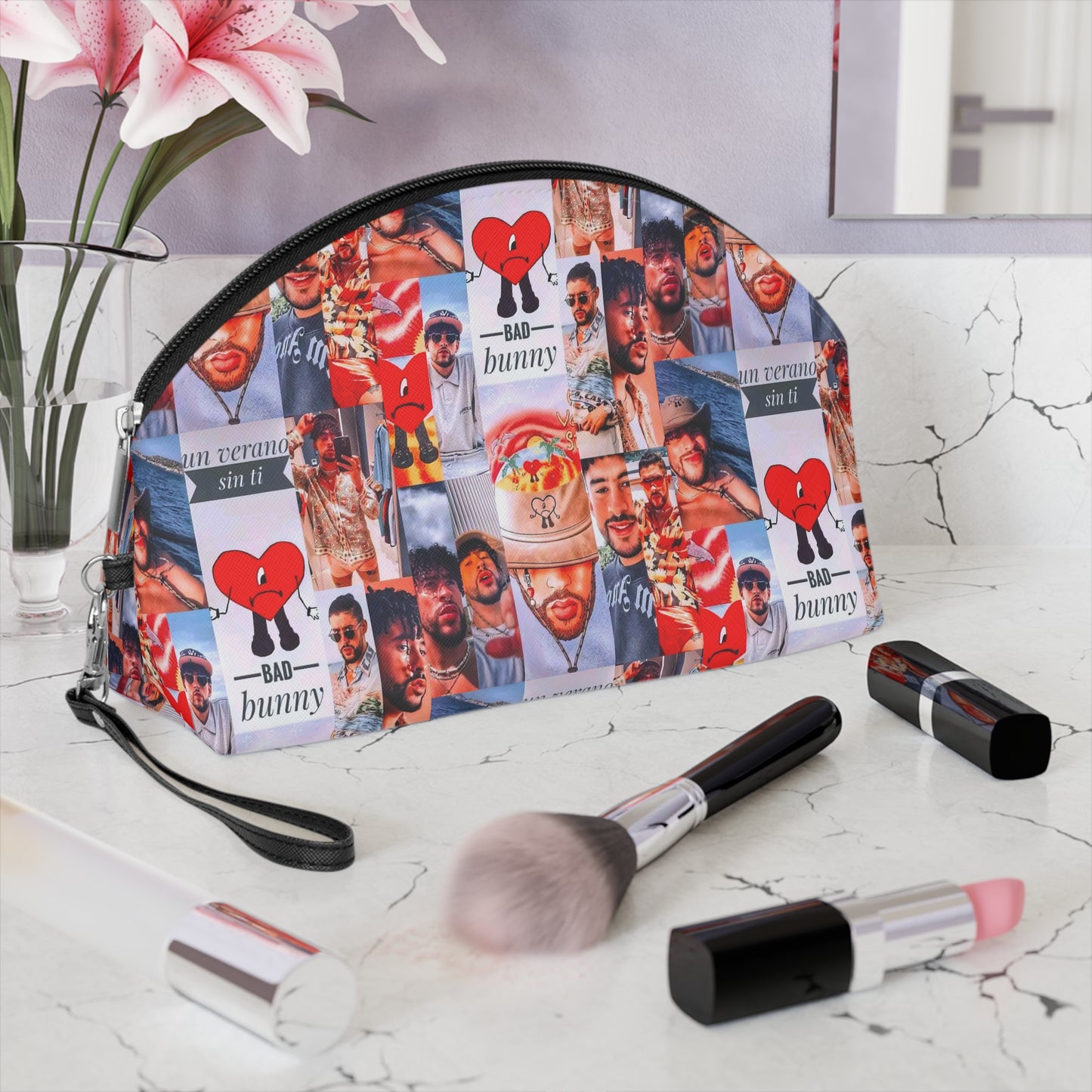 Bad Bunny Un Verano Sin Ti Photo Collage Makeup Bag