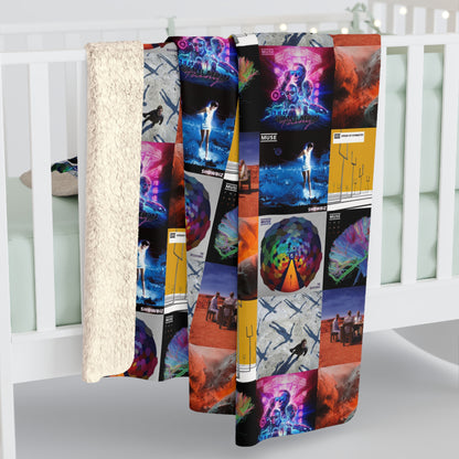 Muse Album Cover Collage Sherpa Fleece Blanket