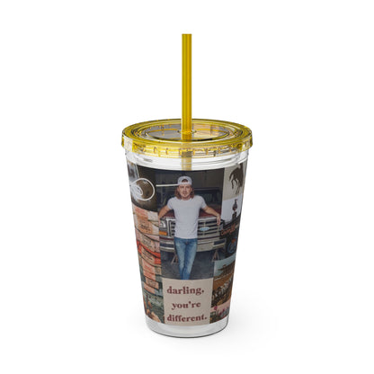 Morgan Wallen Darling You're Different Collage Sunsplash Tumbler with Straw