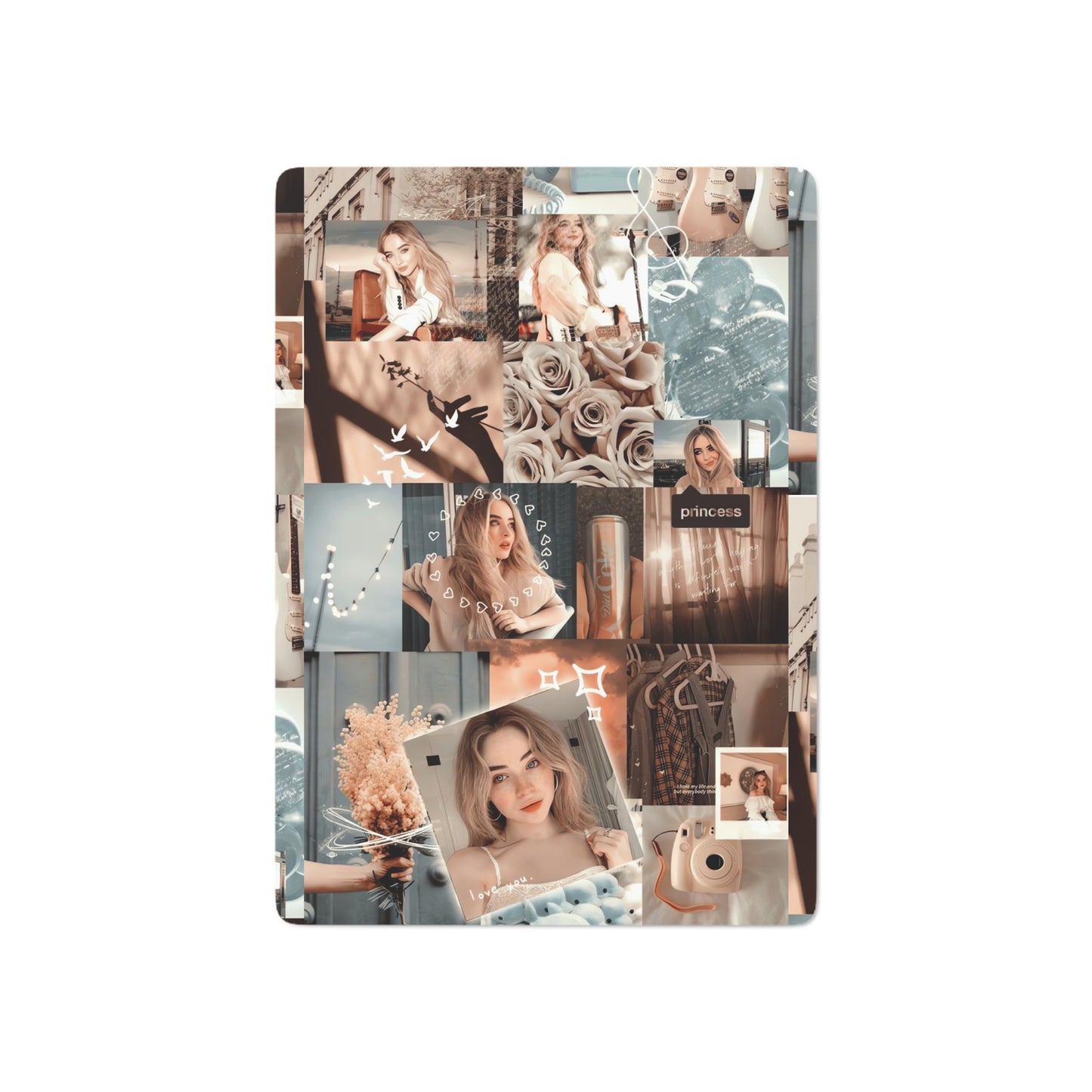 Sabrina Carpenter Peachy Princess Collage Playing Cards