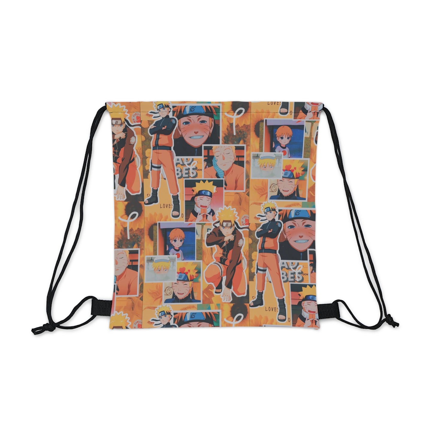 Naruto Uzumaki Sunflower Blaze Collage Outdoor Drawstring Bag