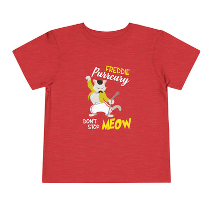 Queen Don't Stop Meow Freddie Purrcury Toddler Short Sleeve Tee