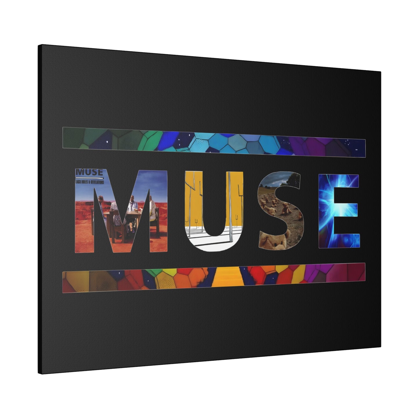 Muse Album Art Letters Thin Matte Stretched Canvas