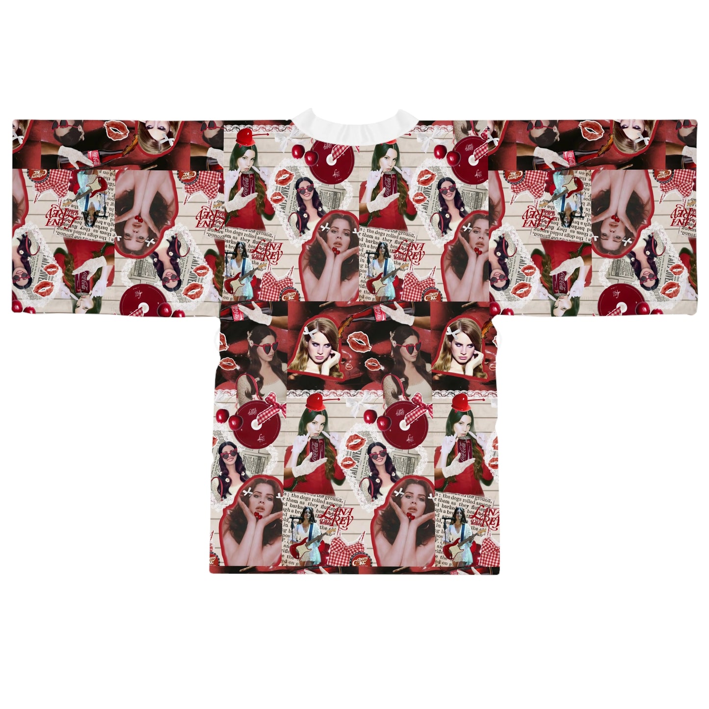 Lana Del Rey Cherry Coke Collage Long Sleeve Kimono Robe