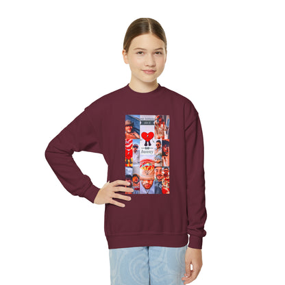 Bad Bunny Un Verano Sin Ti Photo Collage Youth Crewneck Sweatshirt