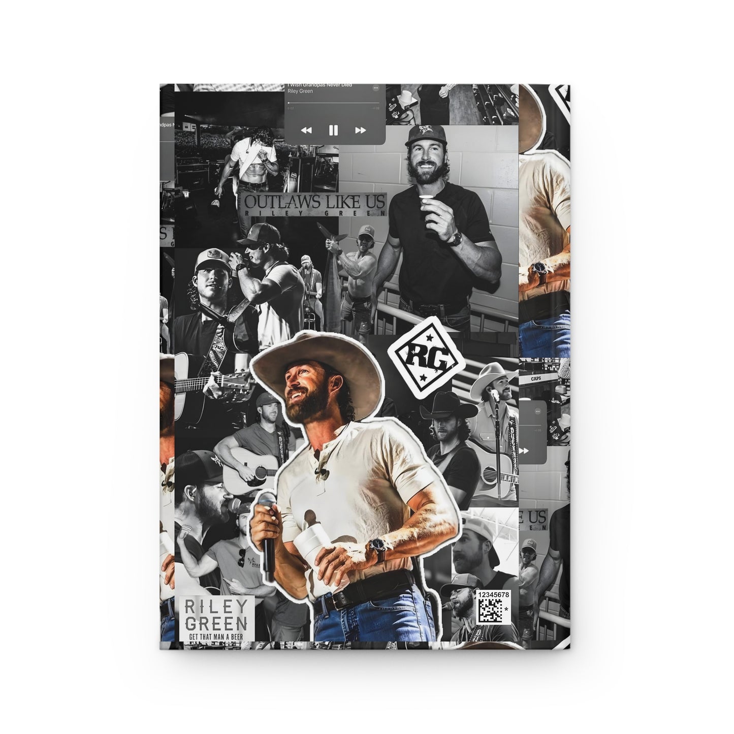 Riley Green Outlaws Like Us Collage Hardcover Journal