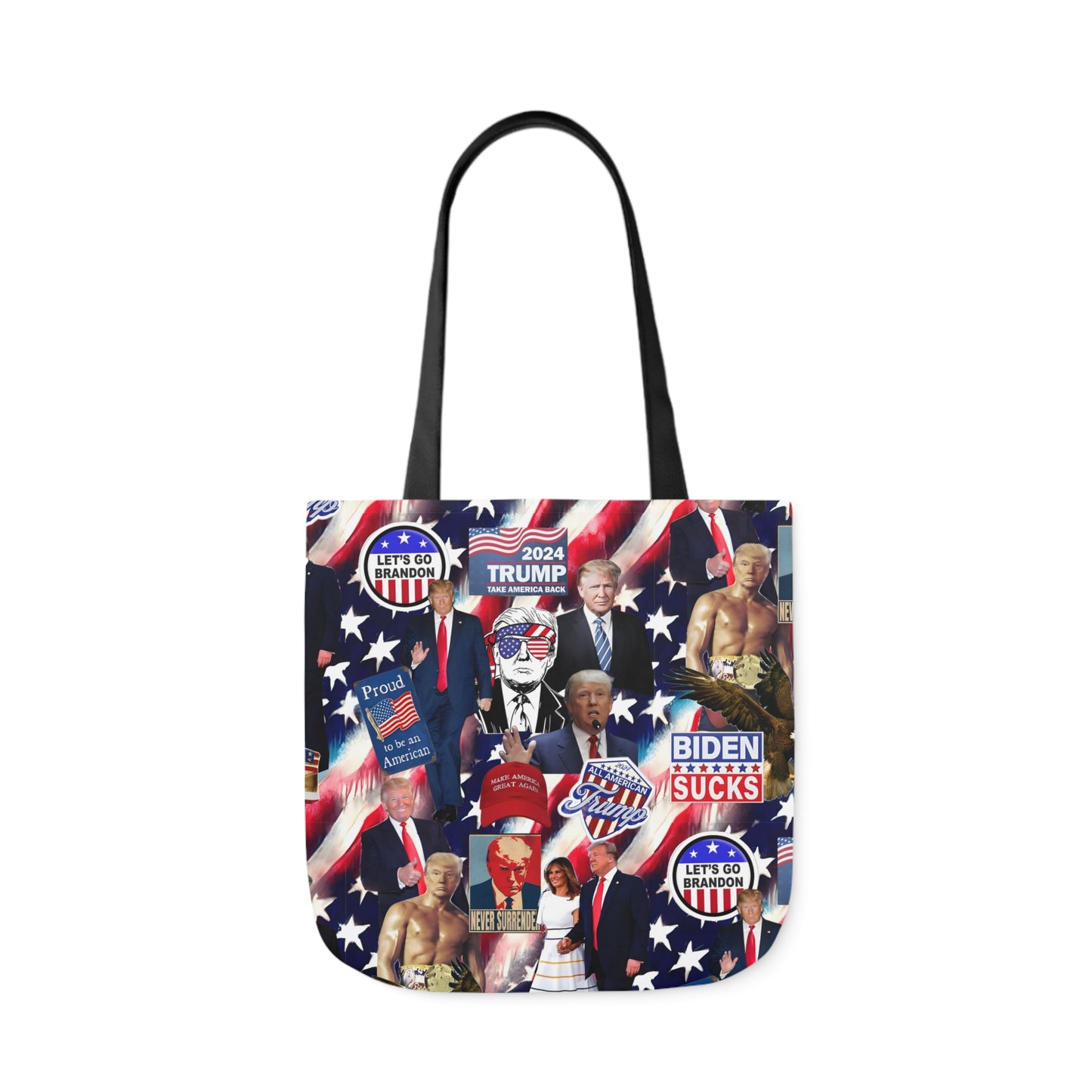 Donald Trump 2024 MAGA Montage Polyester Canvas Tote Bag