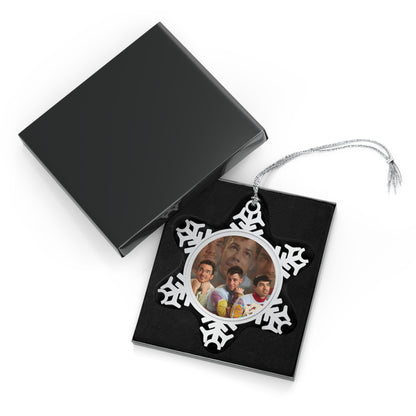 Jonas Brothers Ugly Sweater Photo Pewter Snowflake Ornament