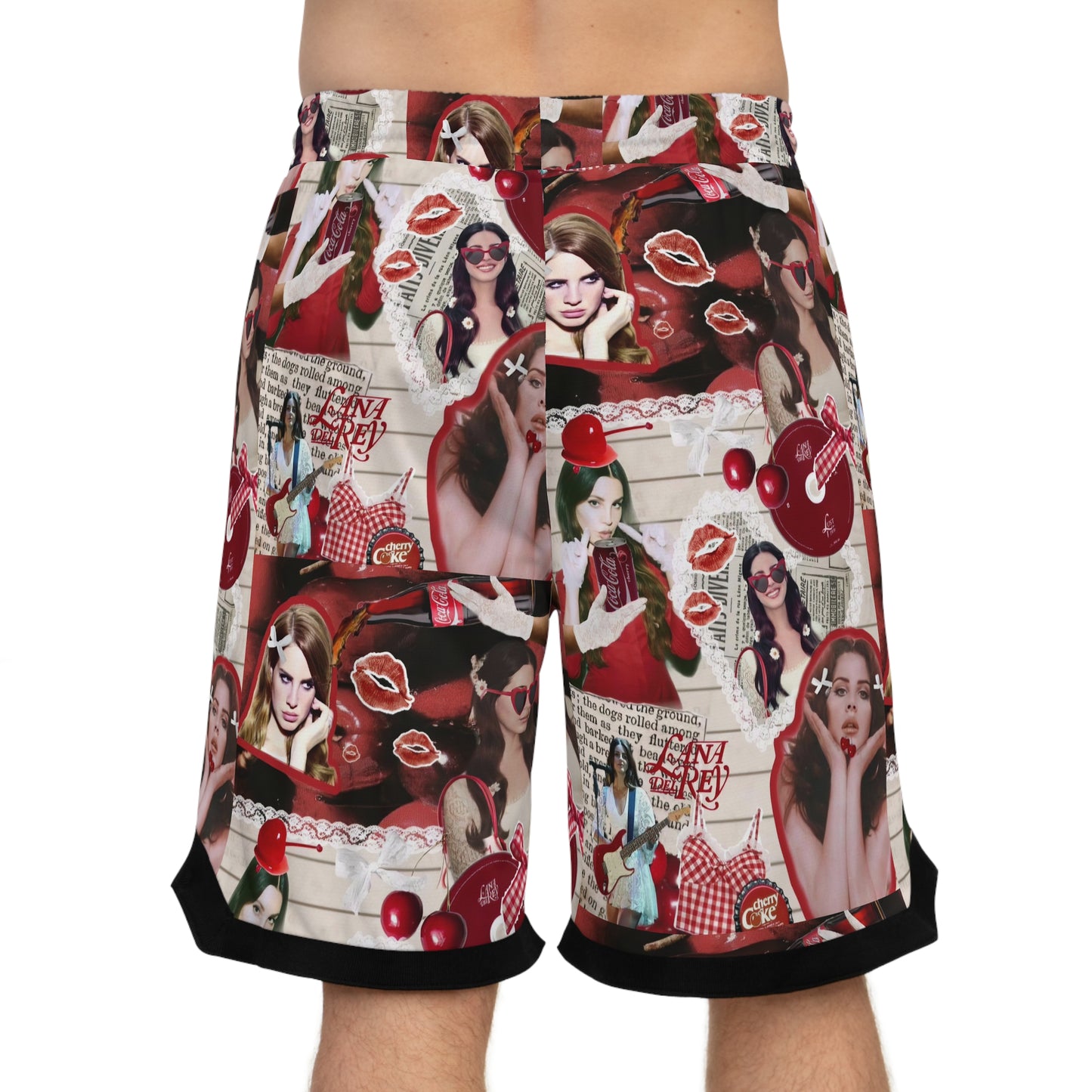 Lana Del Rey Cherry Coke Collage Basketball Rib Shorts