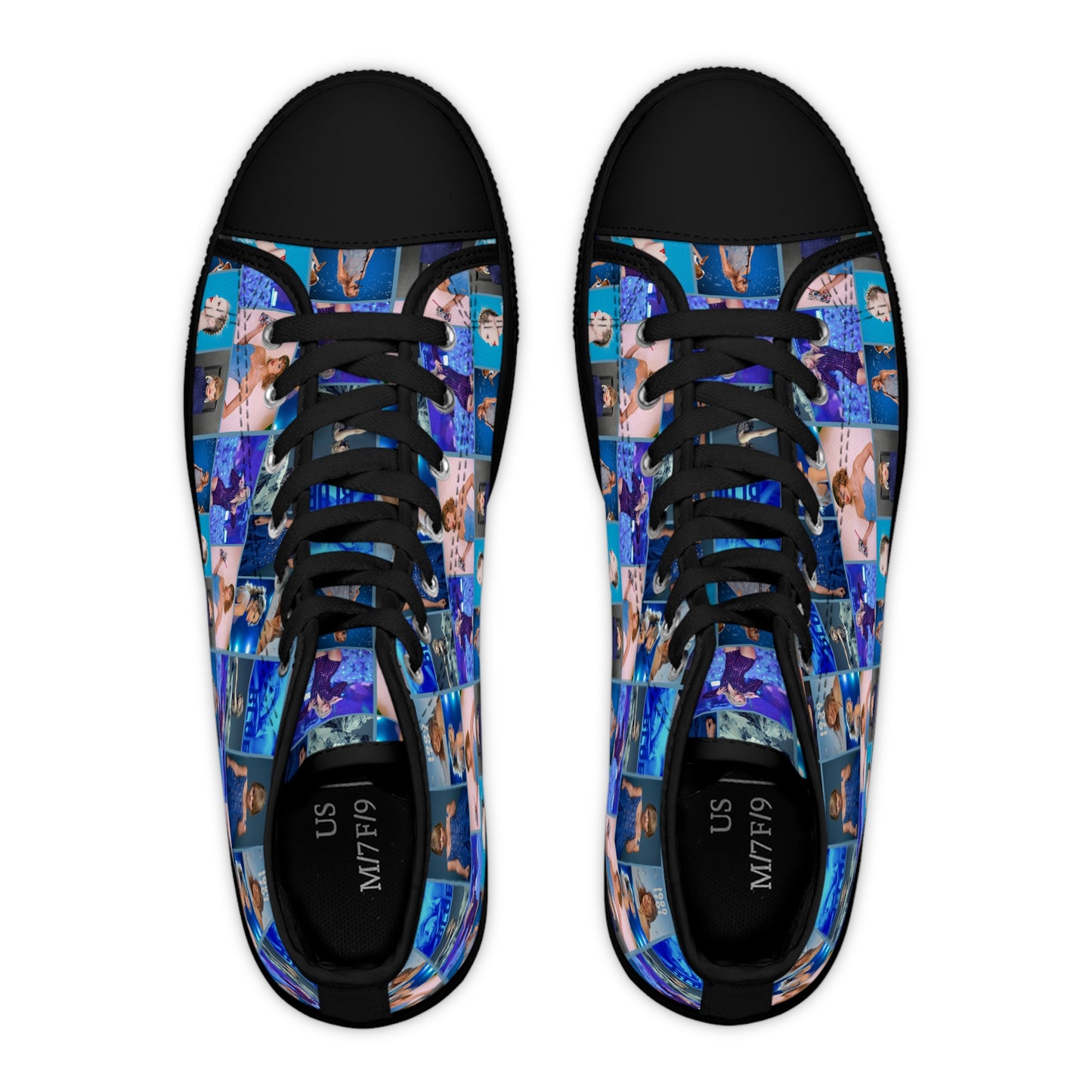 Taylor Swift Blue Dreams Collage High Top Sneakers for Swiftie Women