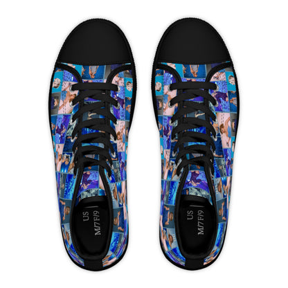 Taylor Swift Blue Dreams Collage High Top Sneakers for Swiftie Women