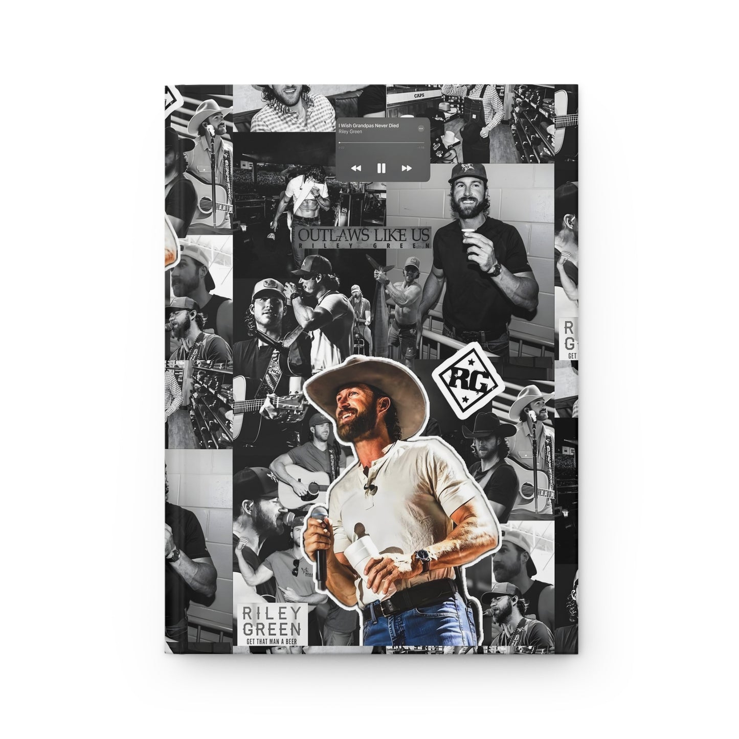 Riley Green Outlaws Like Us Collage Hardcover Journal