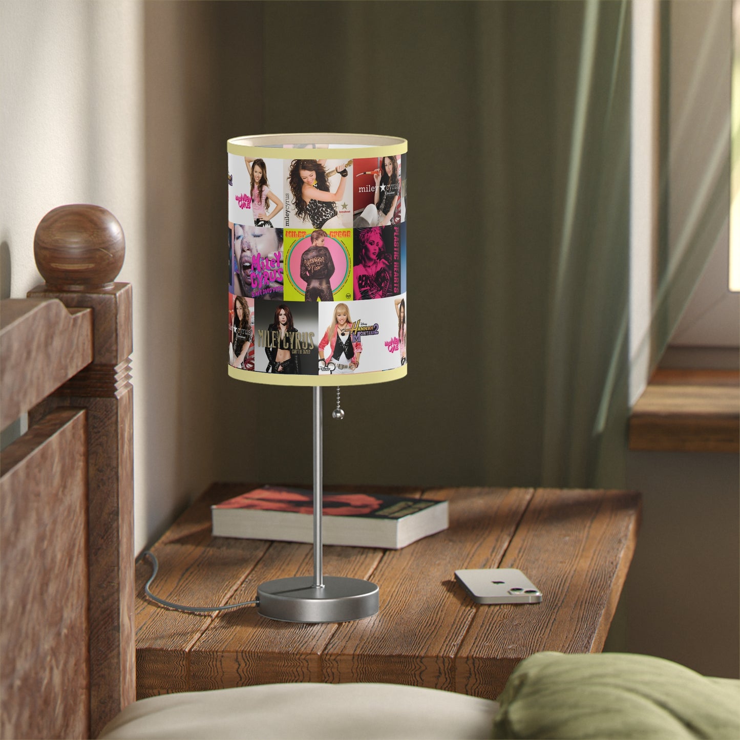 Miley Cyrus Album Cover Collage Lamp on a Stand